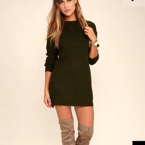 *PRICE DROP* Olive green sweater dress